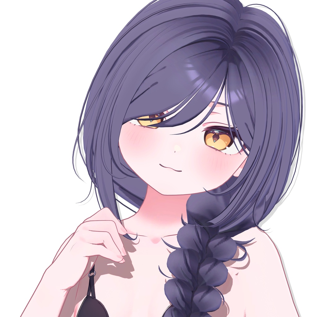 【12アバター対応】 One Side Braid Hair