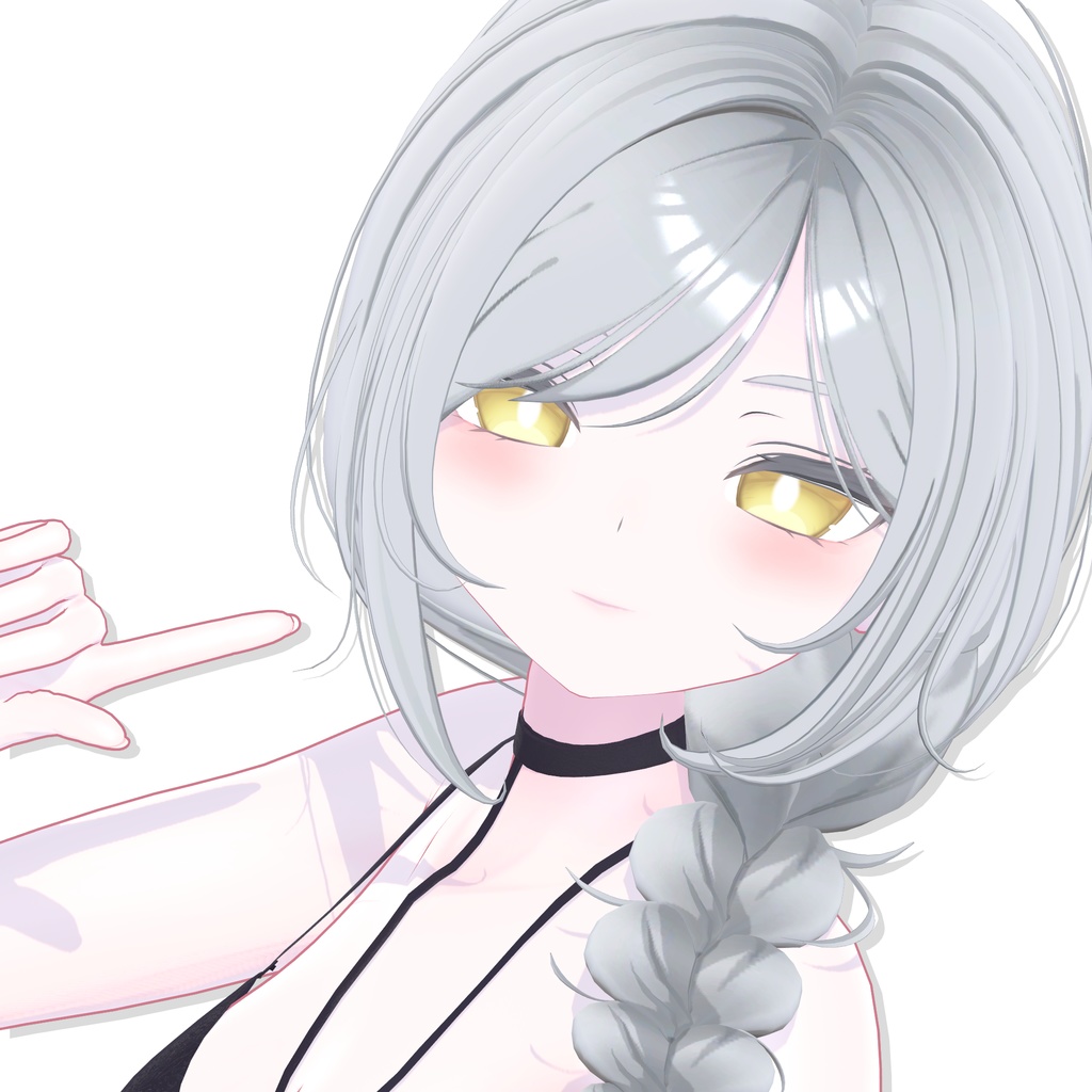 【12アバター対応】 One Side Braid Hair