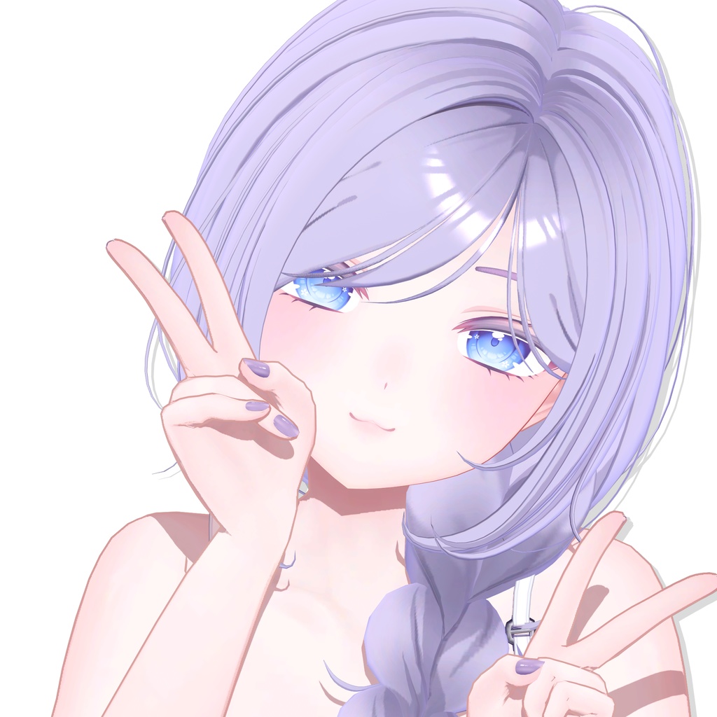 【12アバター対応】 One Side Braid Hair