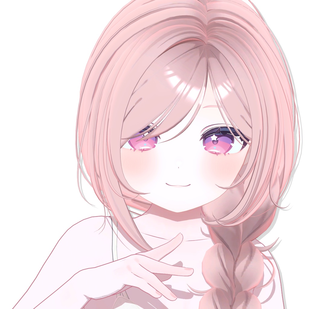 【12アバター対応】 One Side Braid Hair