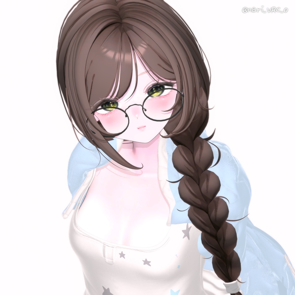 【12アバター対応】 One Side Braid Hair