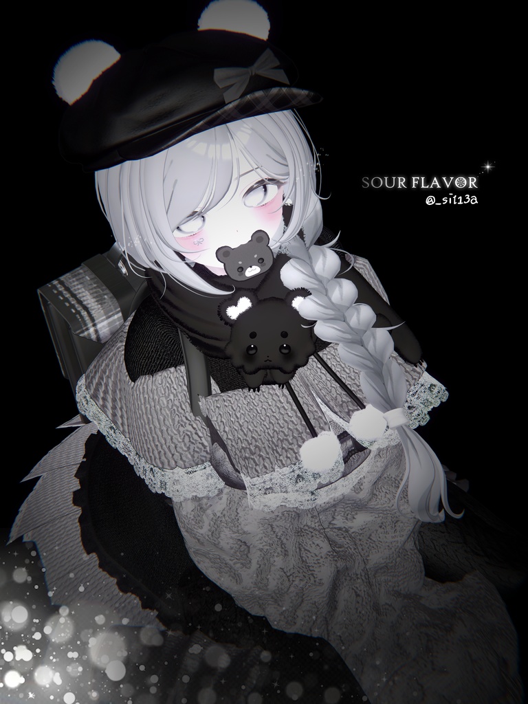 【12アバター対応】 One Side Braid Hair