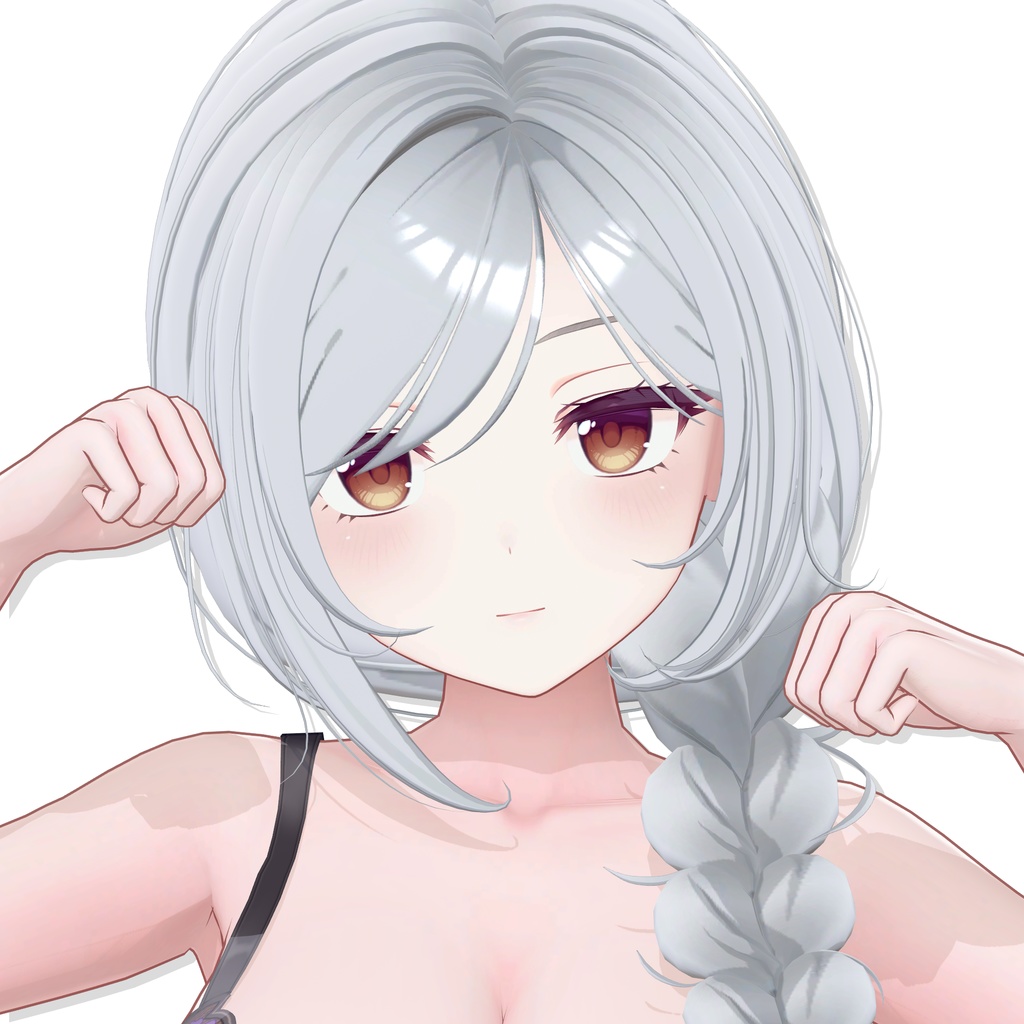 【12アバター対応】 One Side Braid Hair