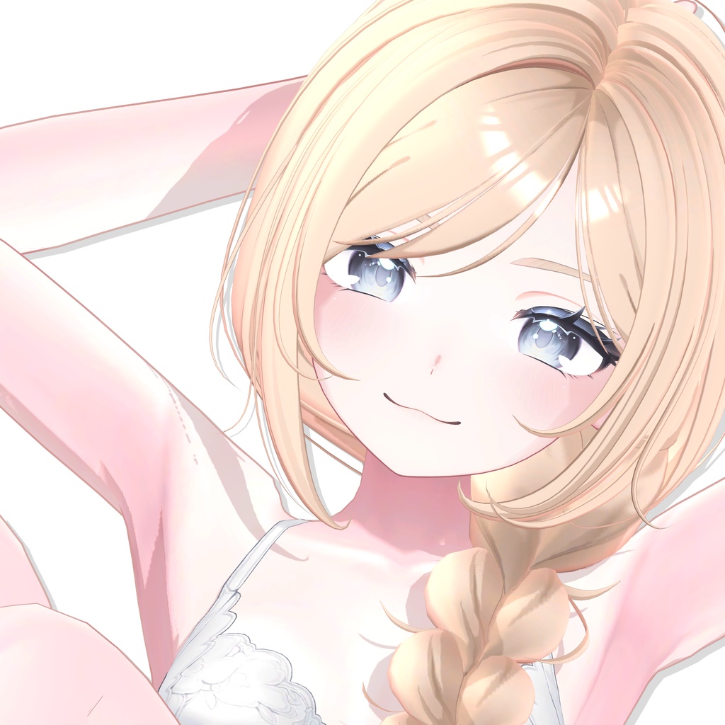 【12アバター対応】 One Side Braid Hair