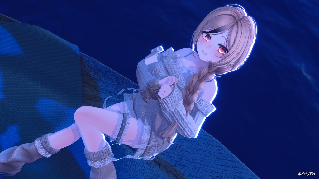 【12アバター対応】 One Side Braid Hair