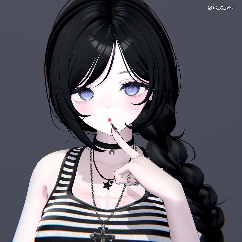 【12アバター対応】 One Side Braid Hair