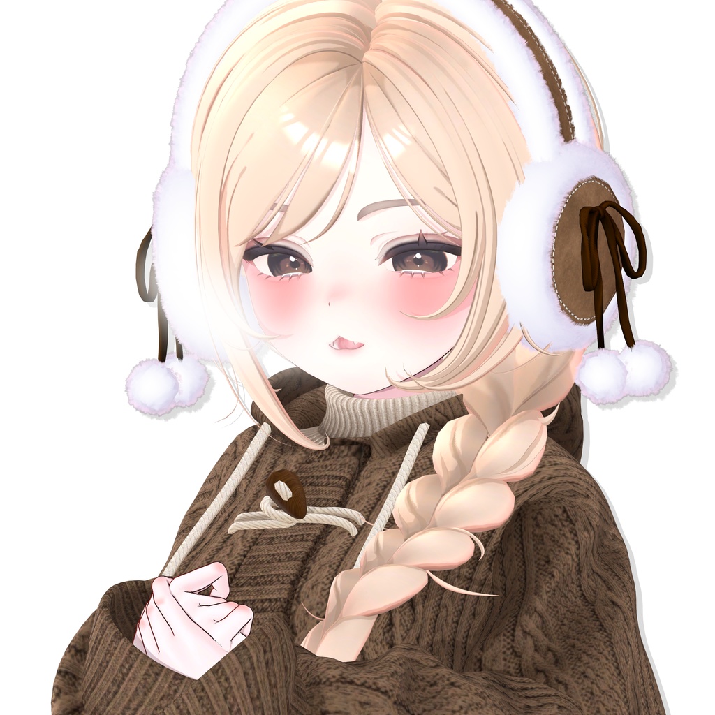 【12アバター対応】 One Side Braid Hair