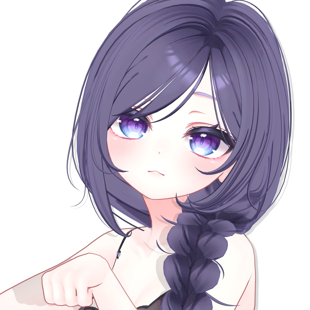 【12アバター対応】 One Side Braid Hair