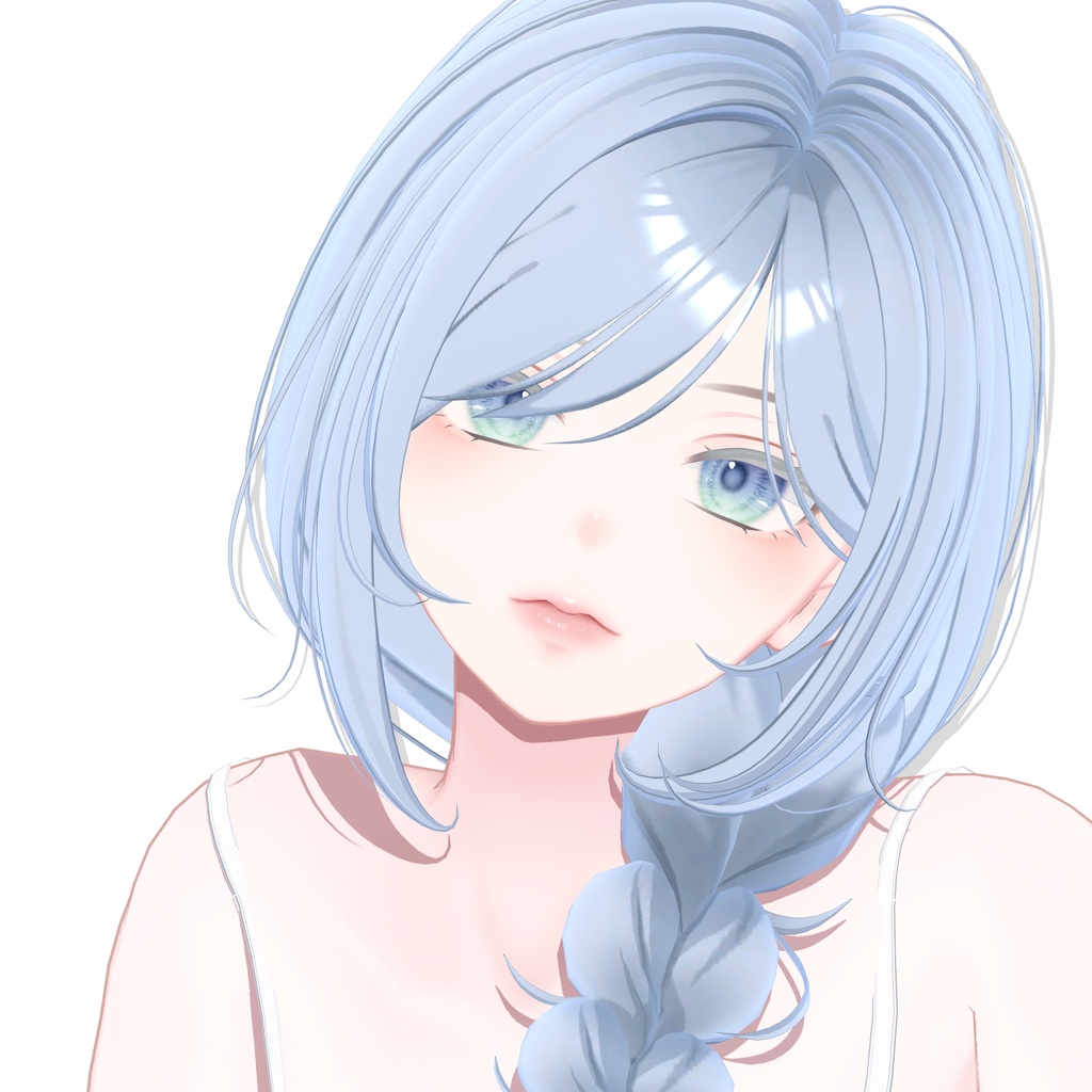 【12アバター対応】 One Side Braid Hair