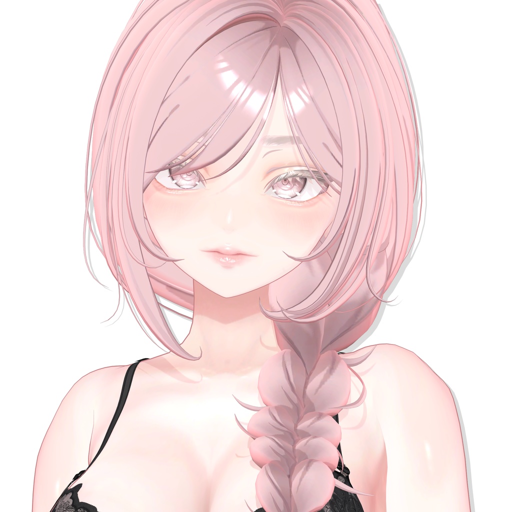 【12アバター対応】 One Side Braid Hair