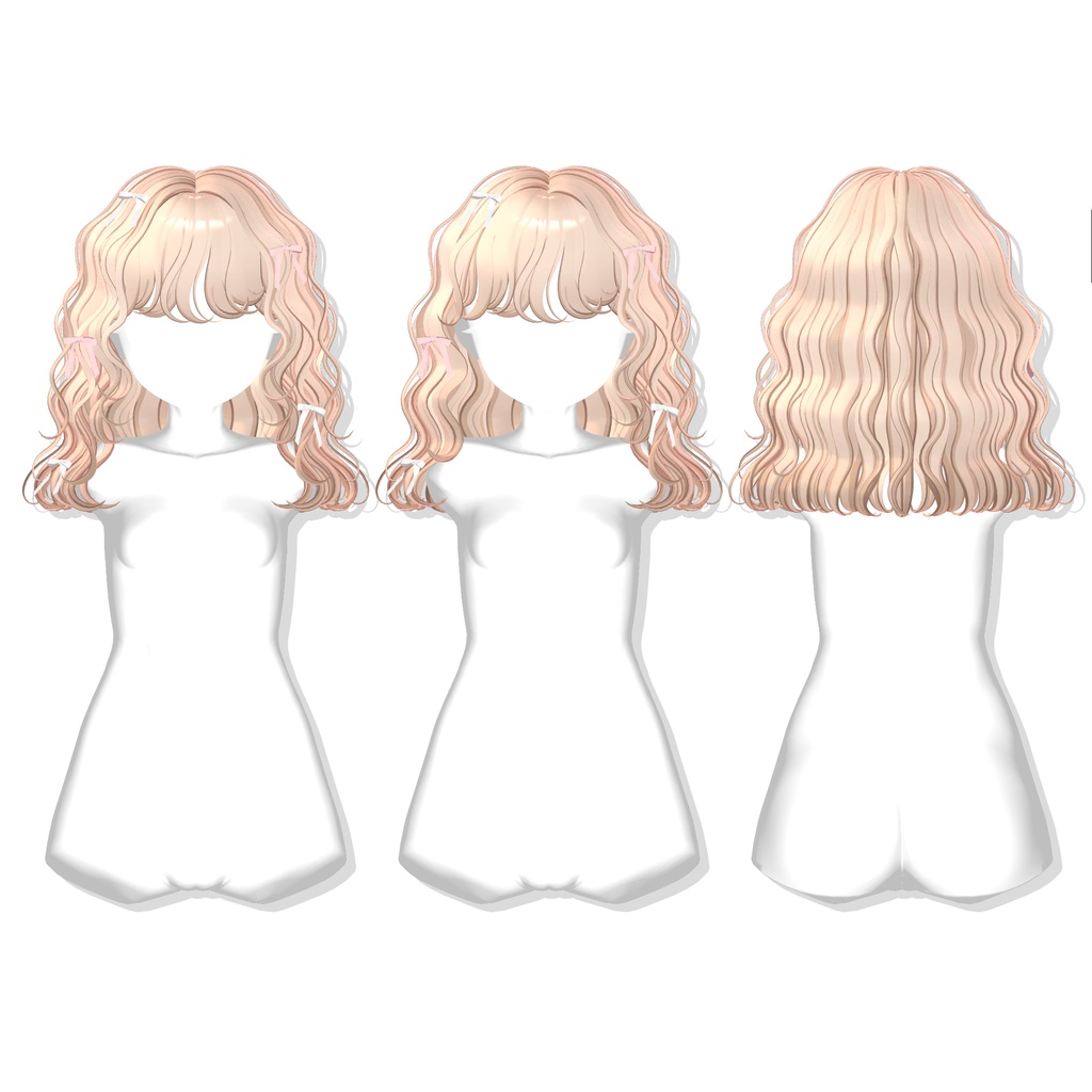 【12アバター対応】 Curly Bob Hair