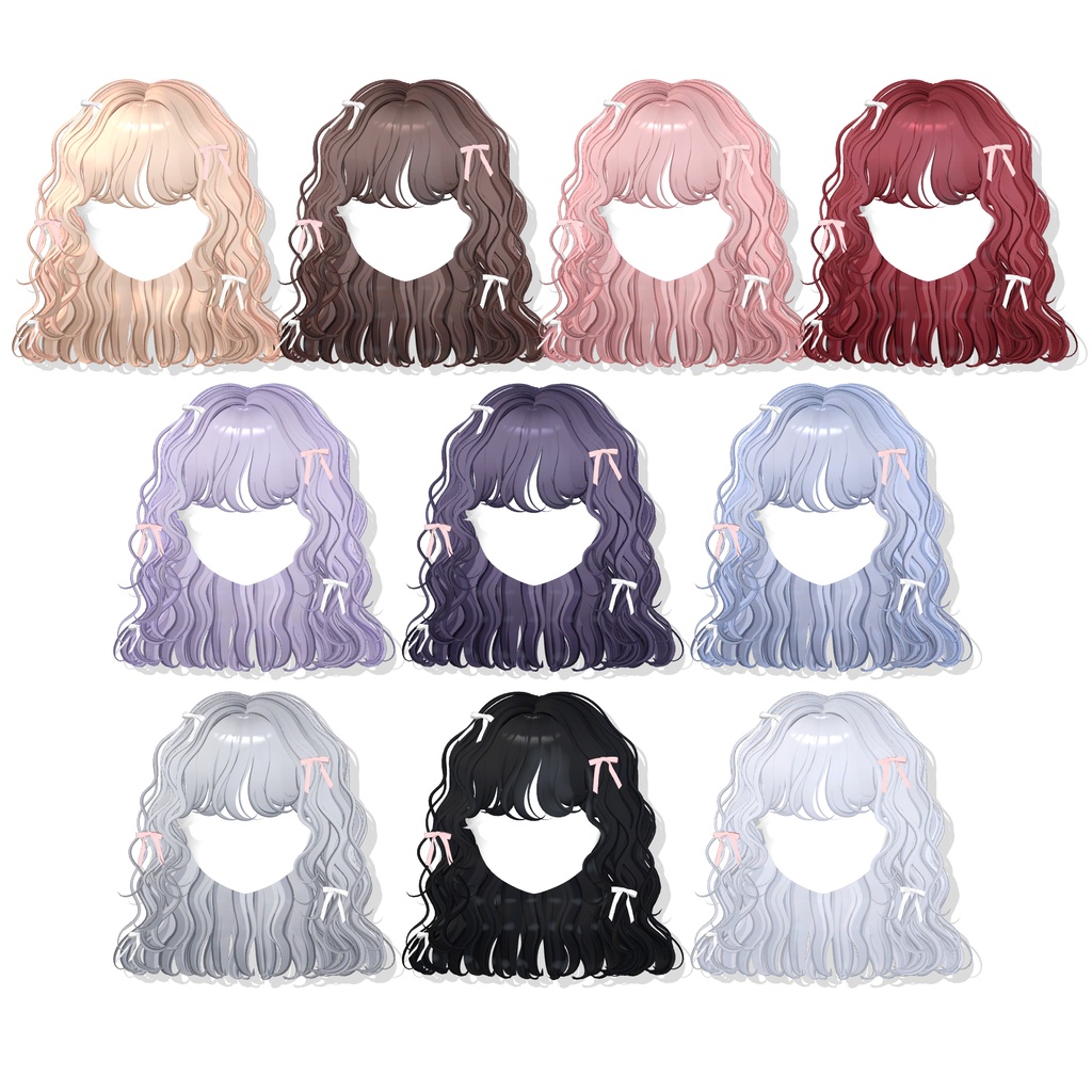 【12アバター対応】 Curly Bob Hair