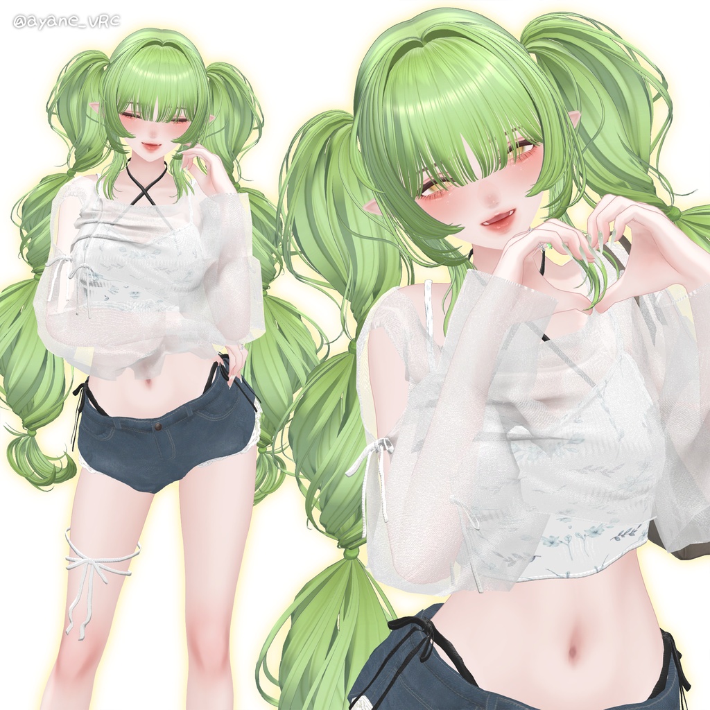 🏖️GOOD BYE SUMMER 50% SALE 【13アバター対応】 Cotton Twintail ☁️