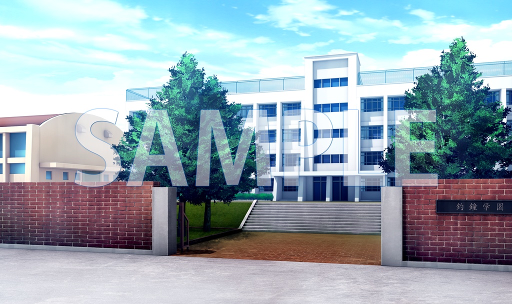 【背景素材】学園　外観（6052_bg01）【時間差分あり】