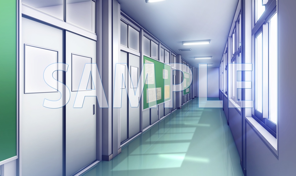 【背景素材】廊下（6052_bg03）【時間差分あり】