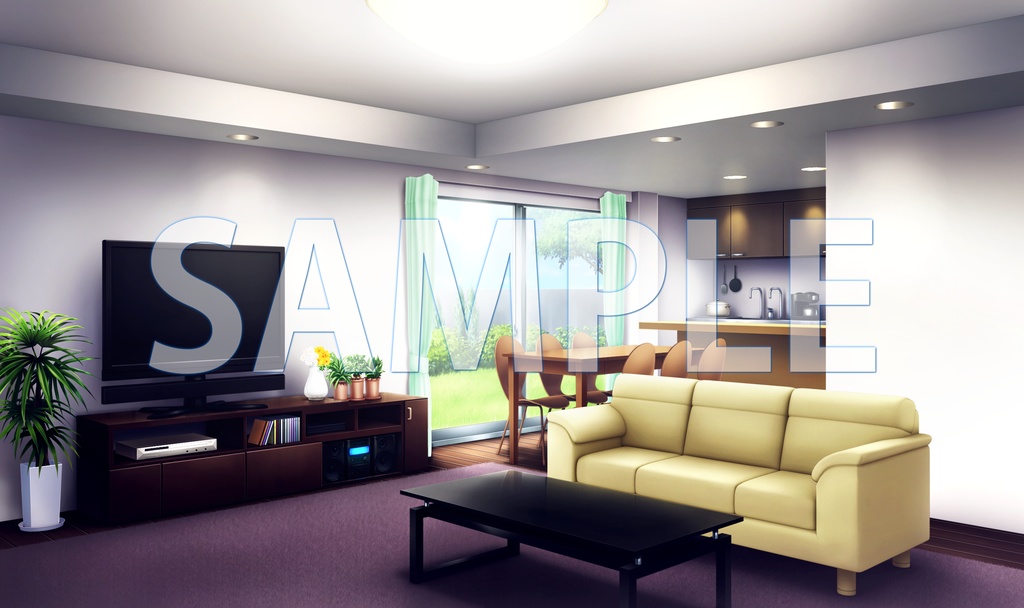 【背景素材】リビング（6052_bg13）【時間差分あり】