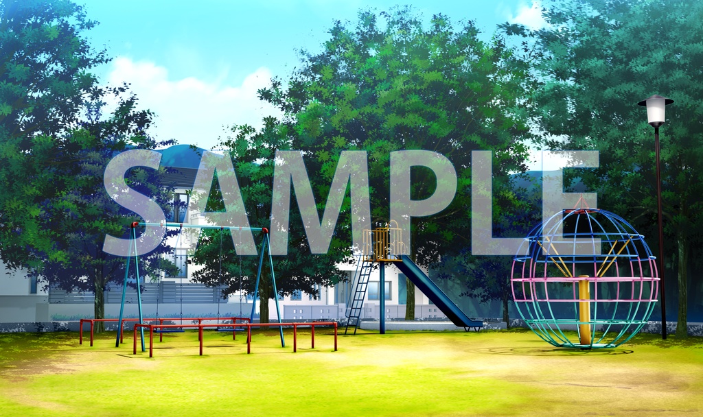 【背景素材】公園（6052_bg15）【時間差分あり】