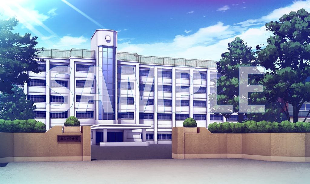 【背景素材】学園　外観（6069_bg01）【時間差分あり】