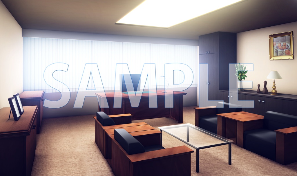 【背景素材】理事長室（6069_bg07）【時間差分あり】