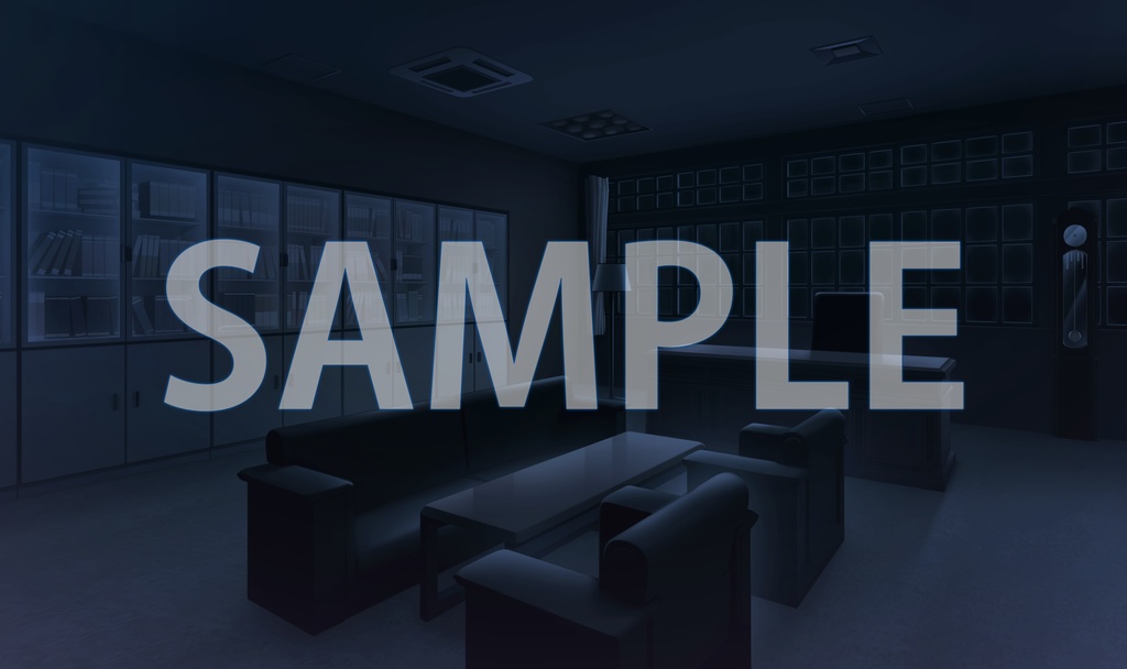 【背景素材】理事長室(6168_bg09a)【時間差分あり】