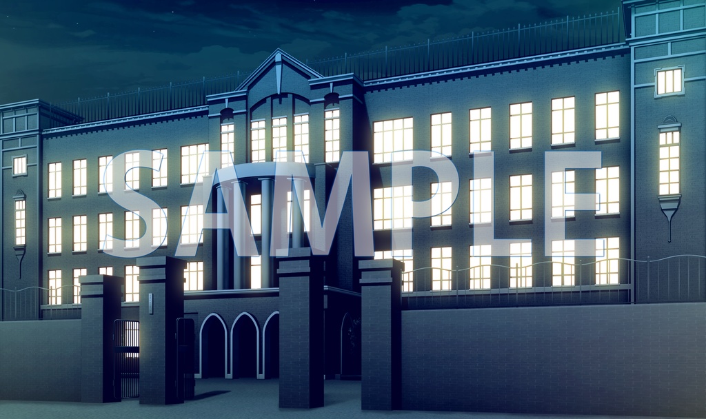 【背景素材】学園外観(開門)(6175_bg03b)【時間差分あり】