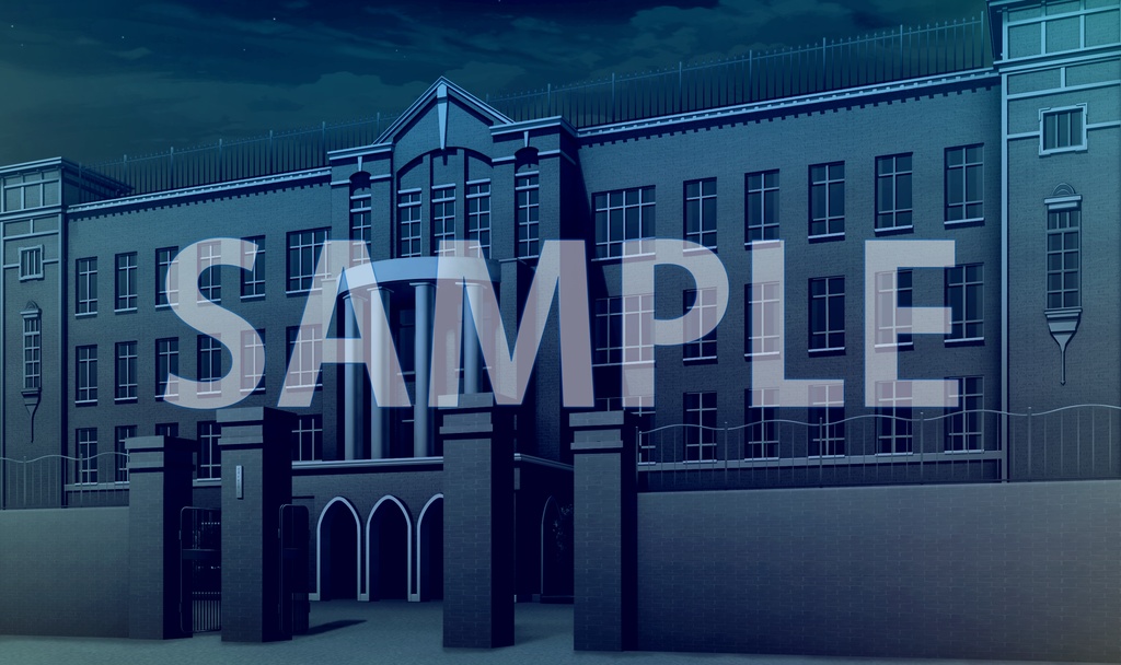 【背景素材】学園外観(開門)(6175_bg03b)【時間差分あり】