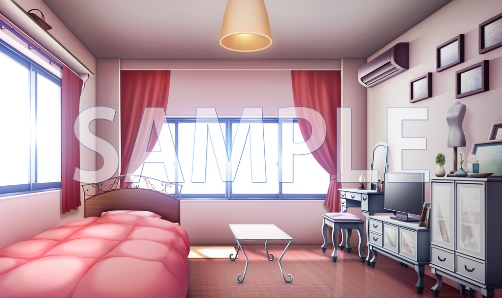 【背景素材】女の子の部屋（6175_bg08）【時間差分あり】