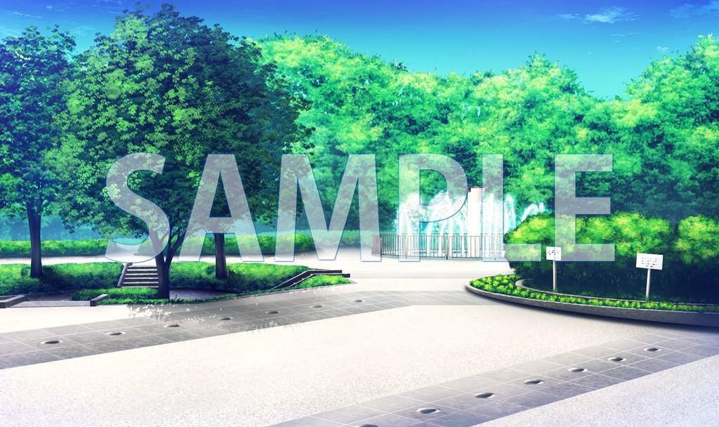 【背景素材】公園（6175_bg09）【時間差分あり】