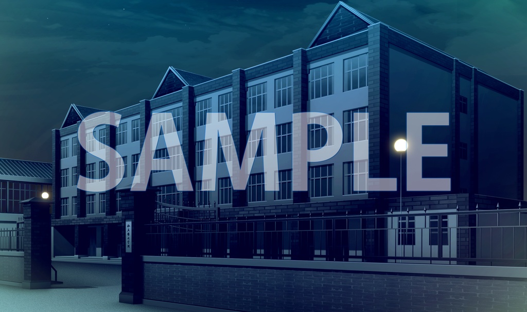 【背景素材】学園外観(開門)(6199_bg04b)【時間差分あり】