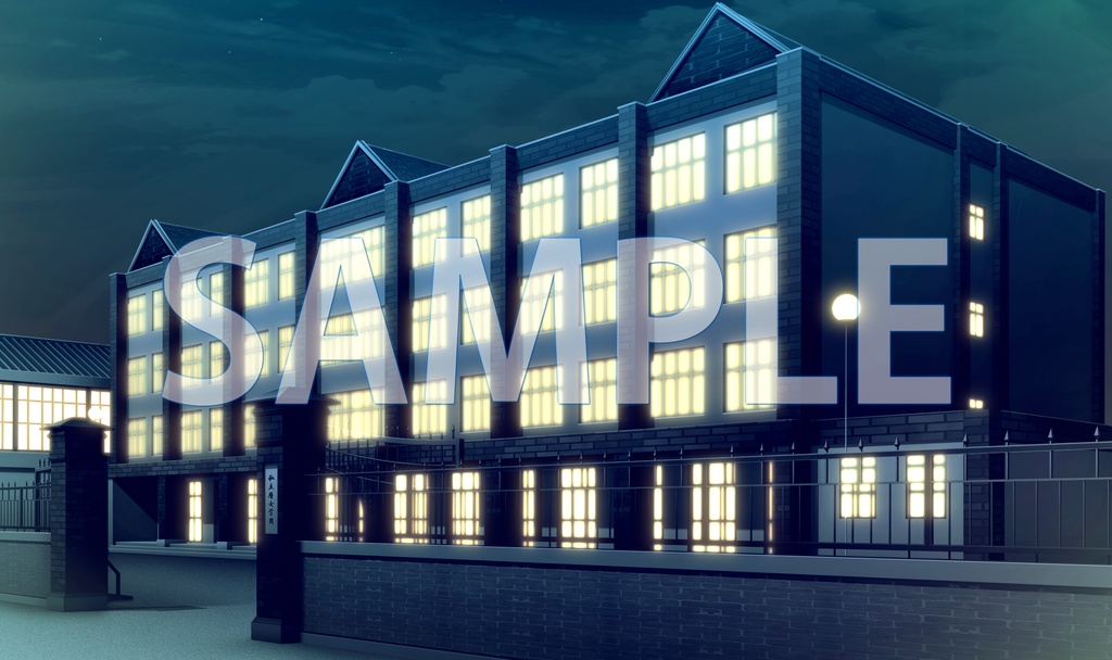 【背景素材】学園外観(開門)(6199_bg04b)【時間差分あり】