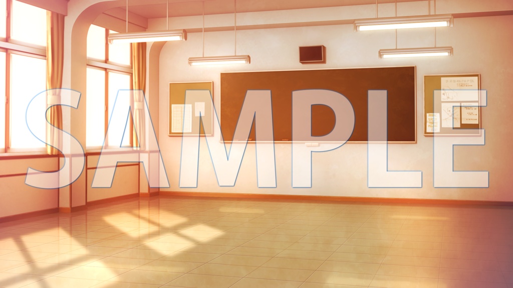 【背景素材】空き教室A(1385_bg22a)【時間差分あり】