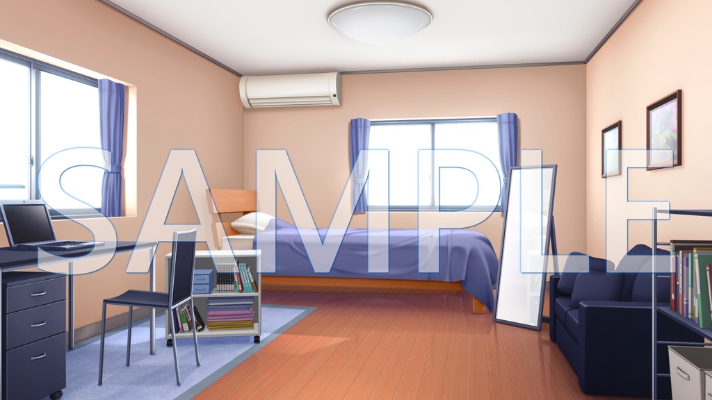 【背景素材】男の子の部屋（6014_bg04）【時間差分あり】