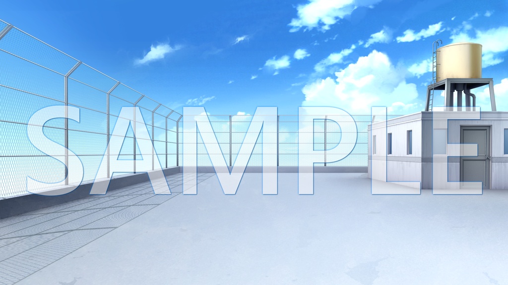 【背景素材】学園　屋上（6014_bg10）【時間差分あり】