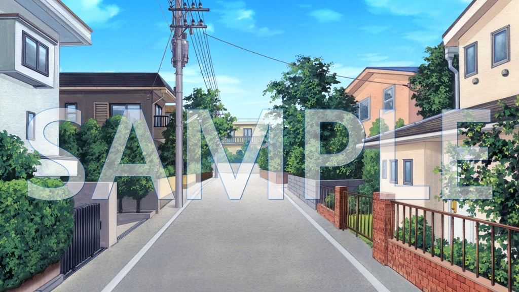 【背景素材】通学路（6014_bg14）【時間差分あり】
