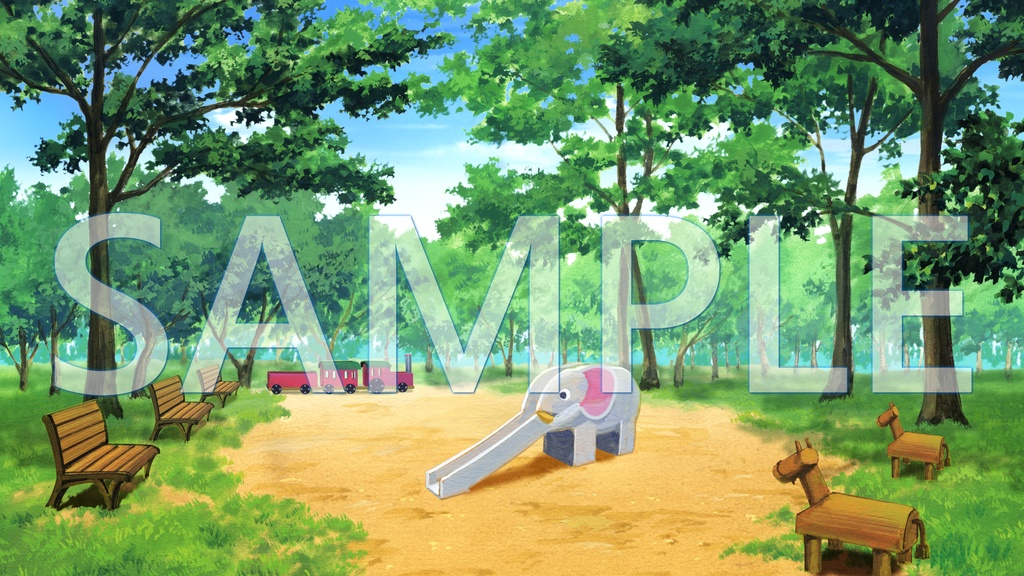 【背景素材】公園（6014_bg18）【時間差分あり】