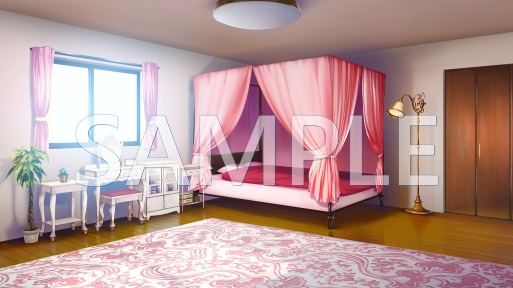 【背景素材】女の子の部屋（6045_bg04）【時間差分あり】