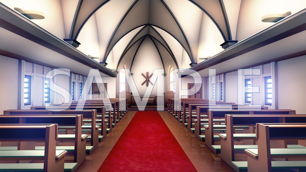 【背景素材】教会（6045_bg07）【時間差分あり】