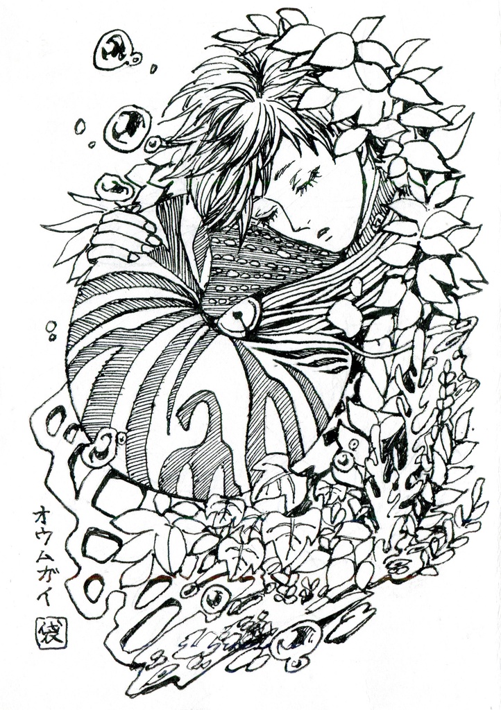 袋小路K　アナログミニ原画【オウムガイ】