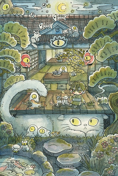 ポストカード：真夜中放浪記【猫屋敷への招待】