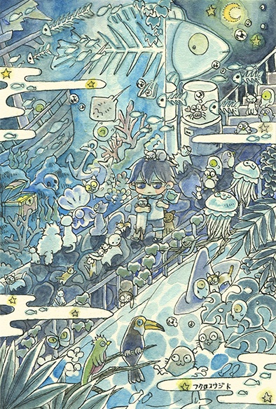 ポストカード：真夜中放浪記【幻想水族館の引率係】