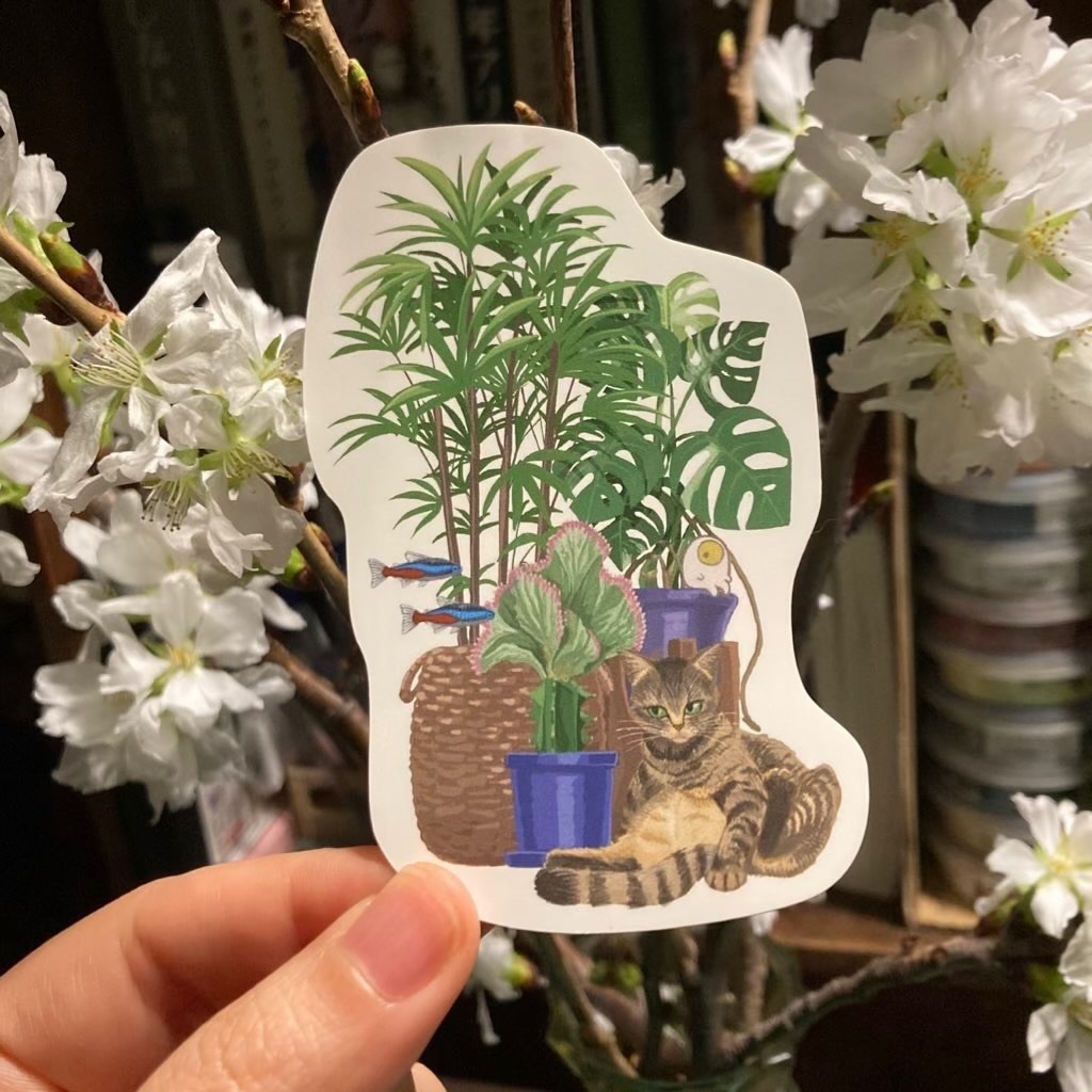ステッカー【楽園の猫】