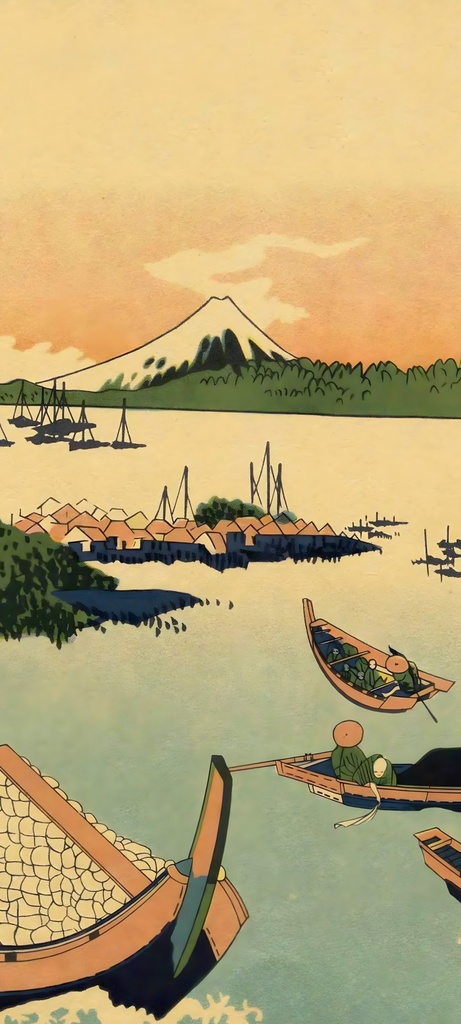 北斎36景 Android壁紙セット 全36作品 8K高解像度 1080×2400