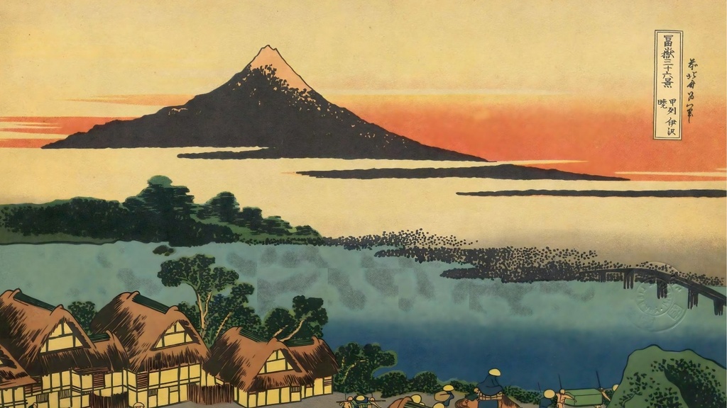 北斎36景 PC壁紙セット 全36作品 8K高解像度 1920×1080