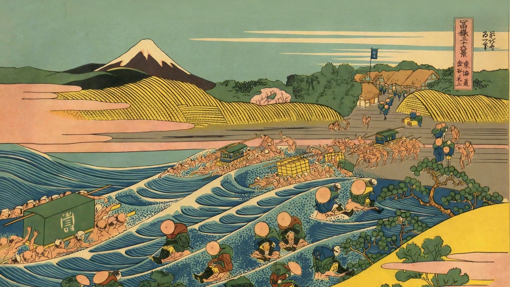 北斎36景 PC壁紙セット 全36作品 超高解像度 6424×3600