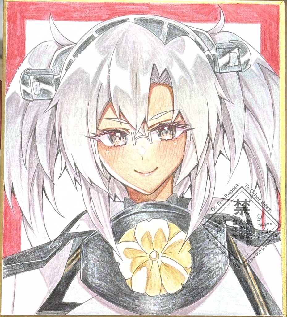 【艦フェス】艦これ/武蔵　手描き色紙