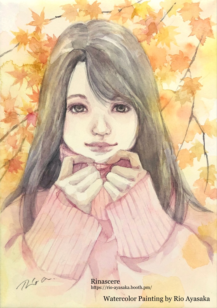 紅葉に照らされて（原画）