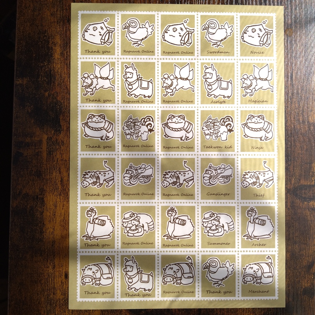 ＲＯ切手風シール【Ａ4サイズ2枚入り】