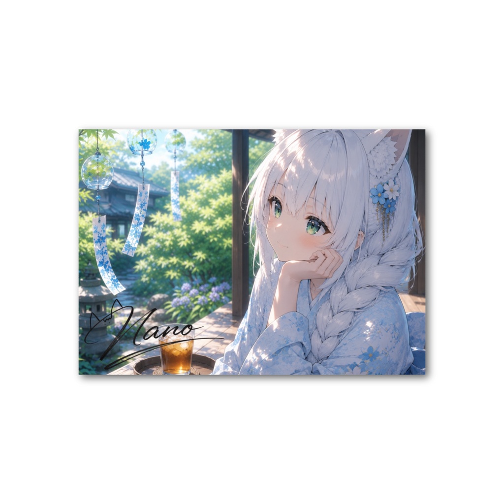 【8/31まで限定フォトカード#1】部屋に置くと見守られます(浴衣・風鈴イラスト)【10種類購入でボイス特典あり】
