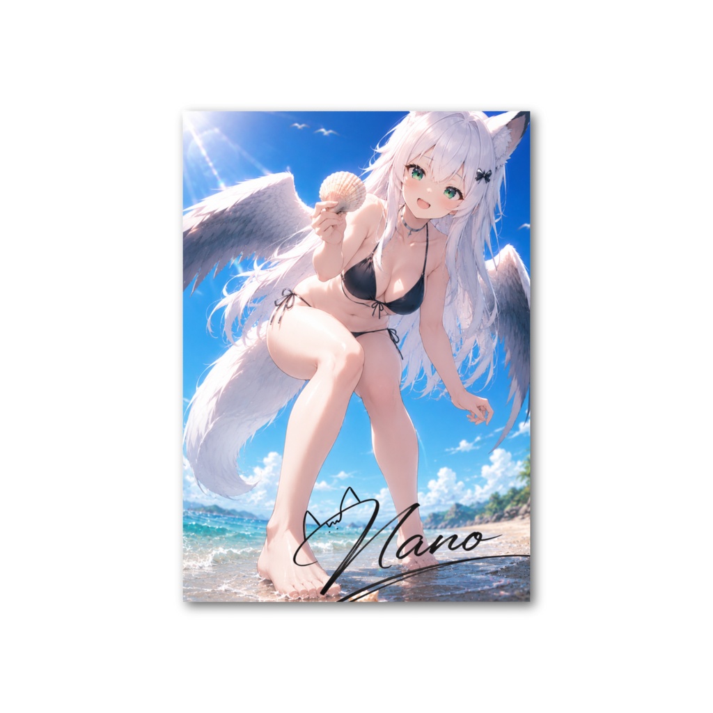 【8/31まで限定フォトカード#6】部屋に置くと前向きになります(水着・転んだ目線イラスト)【10種類購入でボイス特典あり】
