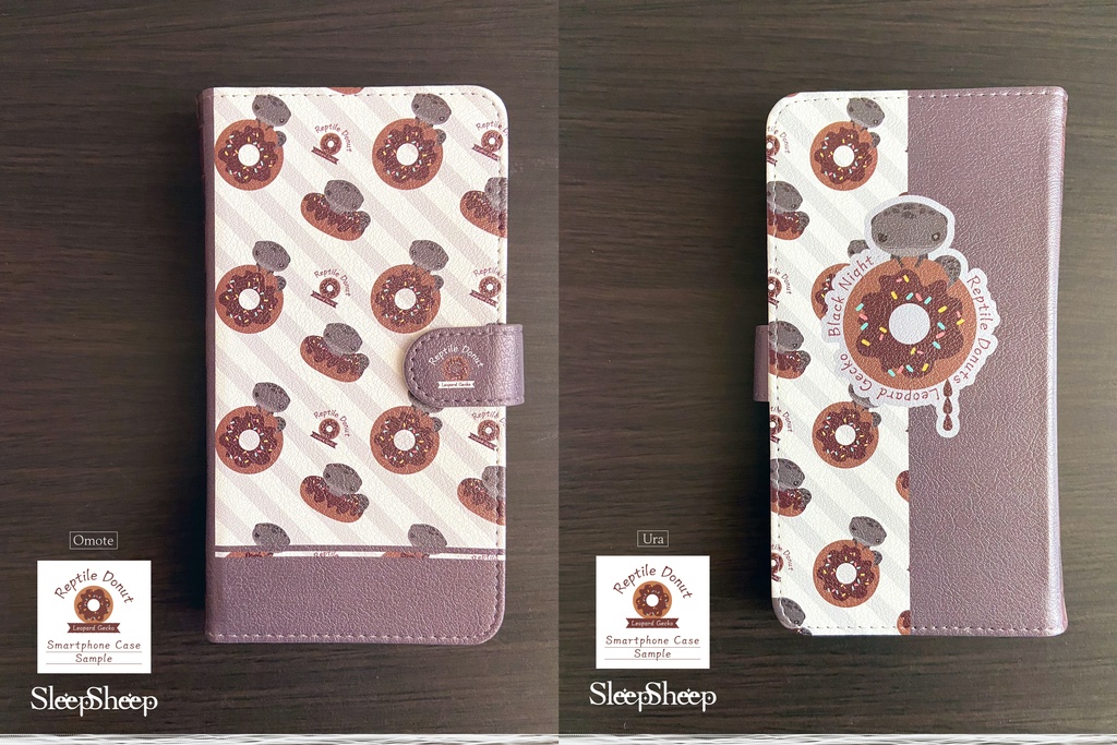 【手帳型スマホケース】Reptile Donuts